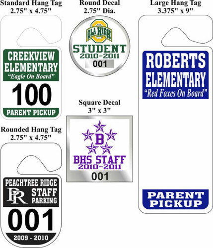Parent Pickup Hang Tags And Parking Decals