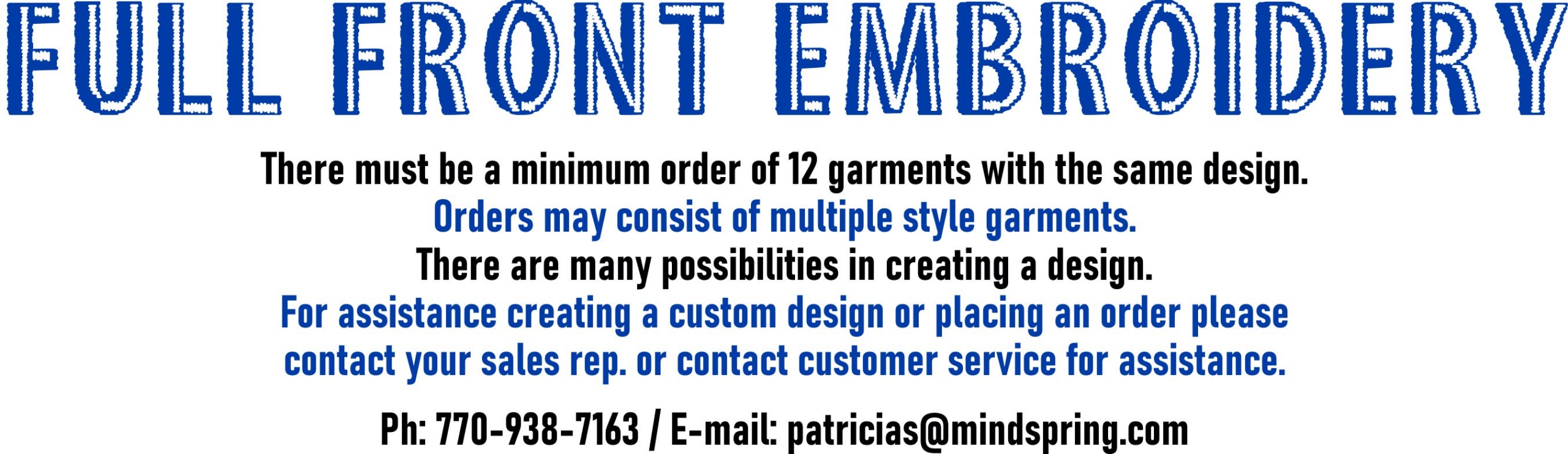 FF EMBROIDERY DESCRIPTION